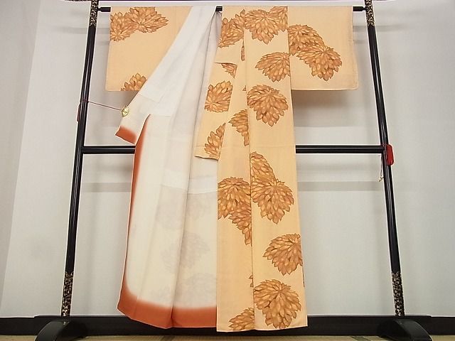 平和屋-こころ店■上質な小紋　地紋起こし　舞花文　着丈156cm　裄丈62cm　正絹　逸品　A-ja5337_画像2