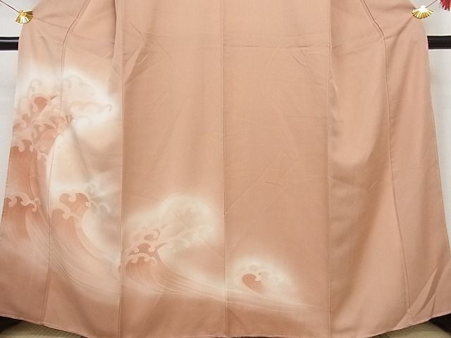 平和屋-こころ店■豪華色留袖　立波文　暈し染め　着丈160.5cm　裄丈63cm　正絹　逸品　未使用　A-br7152_画像3