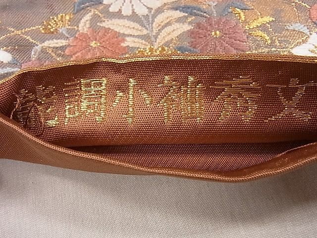 平和屋1■六通柄袋帯　唐織　能調小袖秀文　金糸　　逸品　ha7814_画像6