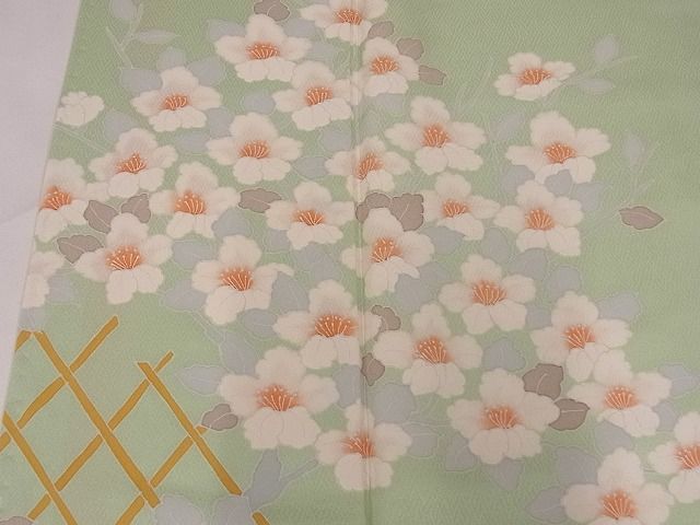 平和屋-こころ店◆訪問着 枝花文 着丈164cm 裄丈65cm 正絹 逸品 mop107の画像5