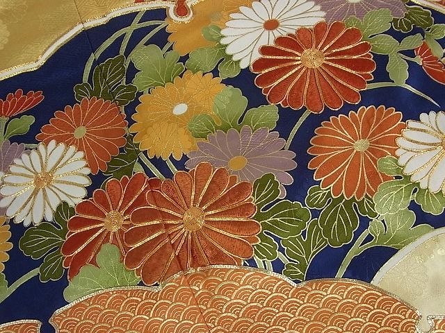 平和屋-こころ店◆豪華振袖 駒刺繍 草花文 金彩 着丈155cm 裄丈64cm 正絹 逸品 mop149の画像5