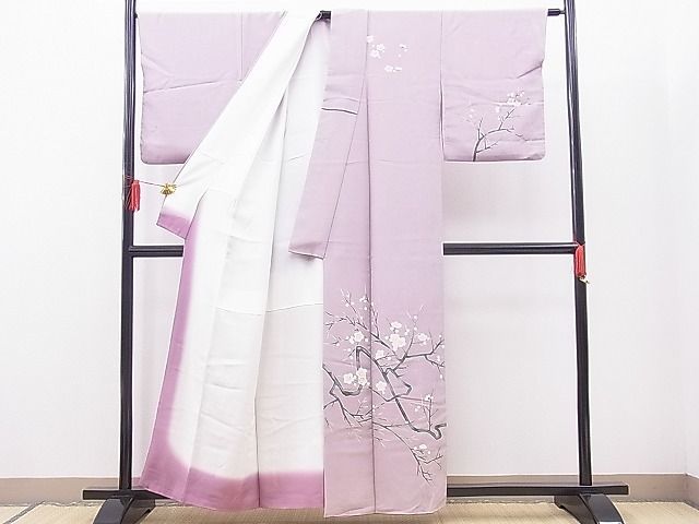 平和屋野田店■訪問着　枝梅文　金彩　逸品　n-qt0751_画像2