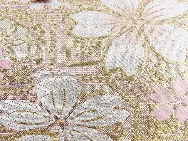 平和屋1■和装小物　バッグ・草履セット　振袖用　舞桜文　日本製　草履サイズ：M　金糸　逸品　ev1944_画像3