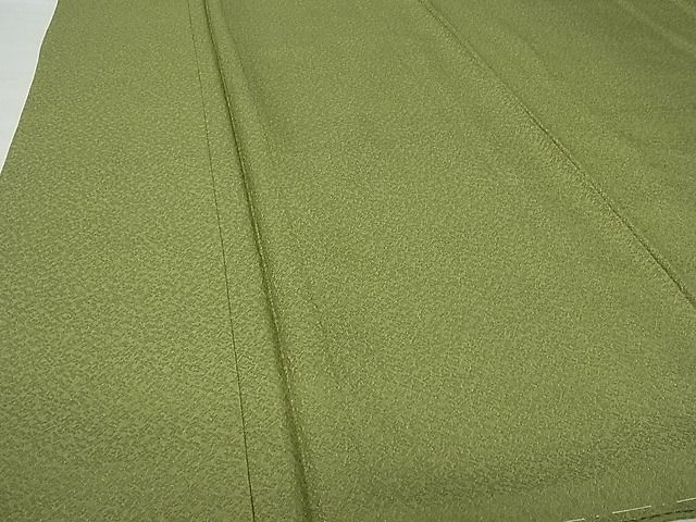 平和屋-こころ店■上質な色無地　紋意匠　青丹色　着丈152cm　裄丈62cm　正絹　逸品　1B-np1607_画像3