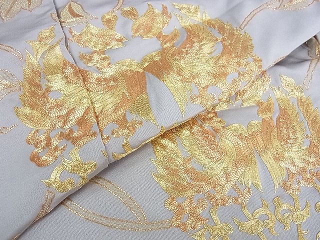 平和屋2■色留訪問着　駒刺繍　総刺繍　国宝　唐草に天平鳳凰　伊と孝　仮絵羽　上代68万円　反端付き　逸品　未使用　1wb0079_画像1