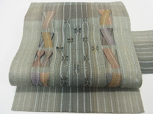 平和屋2■八寸名古屋帯　もじり織　間道　逸品　ma4305_画像2