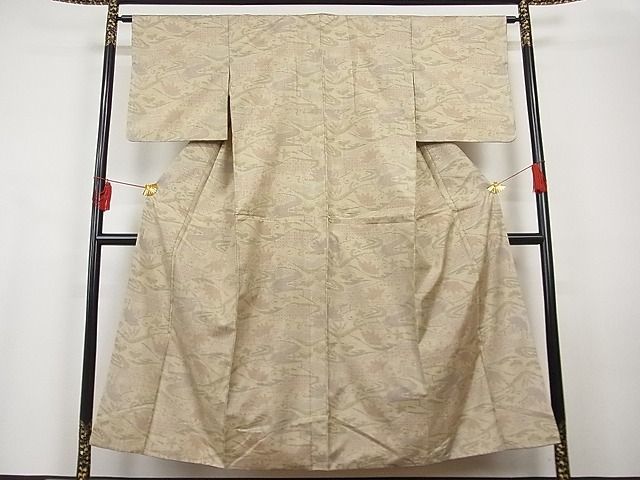 平和屋-こころ店■本場大島紬 7マルキ 風景草花文 証紙付き 着丈149cm 裄丈62.5cm 正絹 逸品 A-br7453の画像2