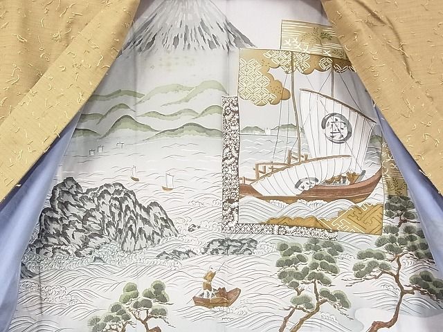 平和屋-こころ店■男性　紬　アンサンブル　色無地　路考茶色　正絹　逸品　A-ta7864_画像7