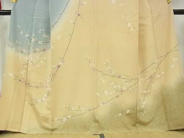 平和屋-こころ店■訪問着　友禅　枝花文　暈し染め　着丈164cm　裄丈68.5cm　正絹　逸品　B-zg8160_画像3