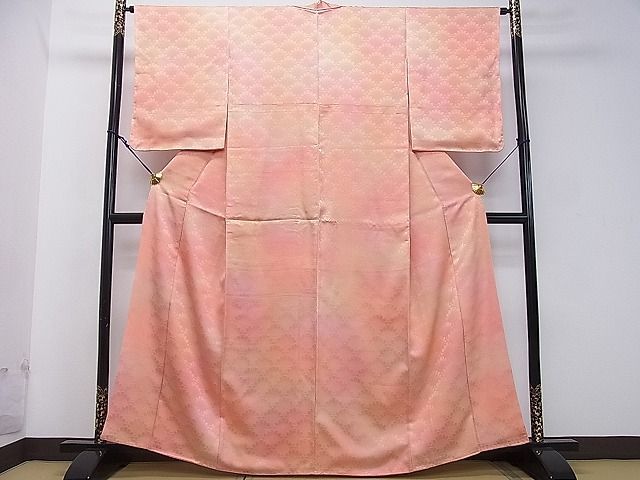 平和屋2■付下げ 花青海波地紋 暈し染め 逸品 fe7693の画像2