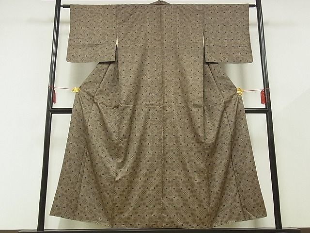 平和屋-こころ店■本場大島紬　西郷絣　着丈151cm　裄丈62.5cm　正絹　逸品　B-zg8284_画像1