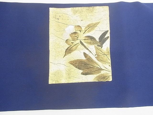 平和屋2■塩瀬　九寸名古屋帯　手描き　花鳥屏風文　雀　金彩　逸品　sf3686_画像5