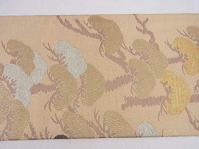 平和屋2■アンティーク　大正ロマン　九寸名古屋帯　松文　金糸　逸品　fe7865_画像5