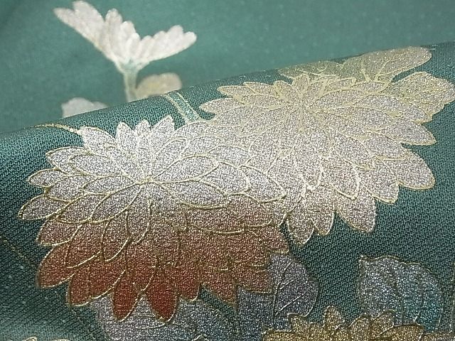 平和屋-こころ店■訪問着 孔雀花文 暈し染め たたき染め 金彩 着丈164.5cm 裄丈67cm 正絹 逸品 B-sa4919の画像6