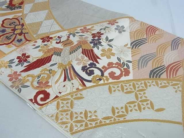 平和屋2■六通柄袋帯 鳳凰吉祥花文 金銀糸 逸品 ar6362の画像2