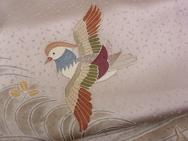 平和屋川間店■訪問着　刺繍　流水鴛鴦花文　金彩　逸品　n-mz3442_画像6