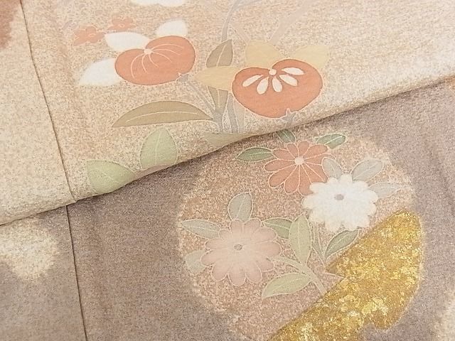 平和屋川間店■訪問着　雪輪枝花文　金彩　着丈168.5cm　裄丈65.5cm　正絹　逸品　B-ey3507_画像5