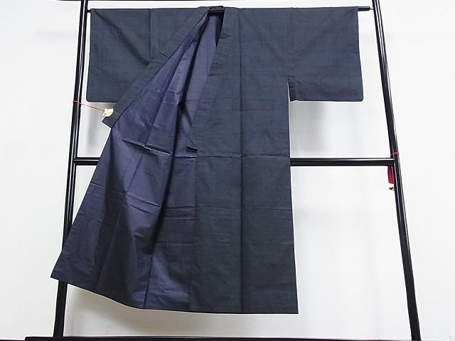 平和屋川間店■男性　本場大島紬　80亀甲　アンサンブル　正絹　逸品　A-zi5239_画像3