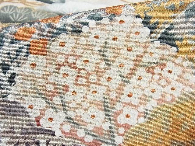 平和屋川間店■豪華黒留袖　駒刺繍　京名所風景文　清水寺　暈し染め　金彩　着丈158.5cm　裄丈63.5cm　正絹　逸品　B-sa2724_画像7