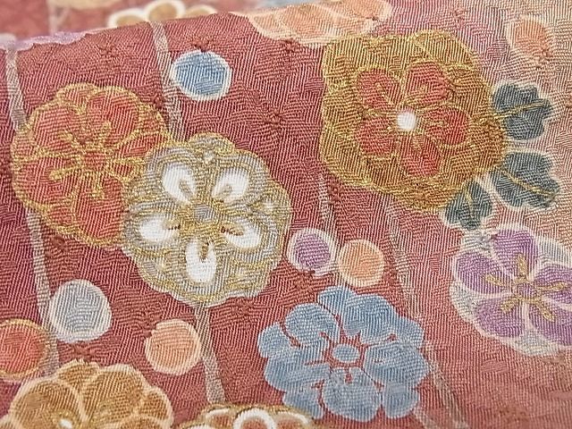 平和屋川間店■上質な小紋　草花文　暈し染め　金彩　着丈159cm　裄丈66cm　正絹　逸品　B-oa4601_画像6