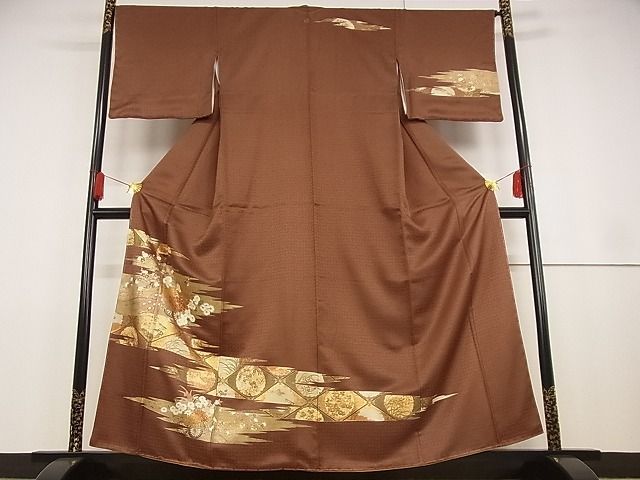 平和屋川間店■訪問着　花車文　金銀彩　着丈158.5cm　裄丈66cm　正絹　逸品　未使用　A-wj4477_画像1