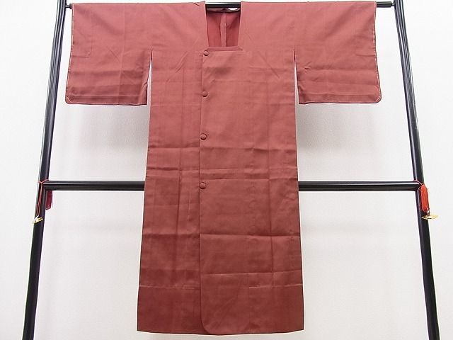 平和屋野田店■道行コート　ロング丈　単衣　斜線文　逸品　n-pk4885_画像1