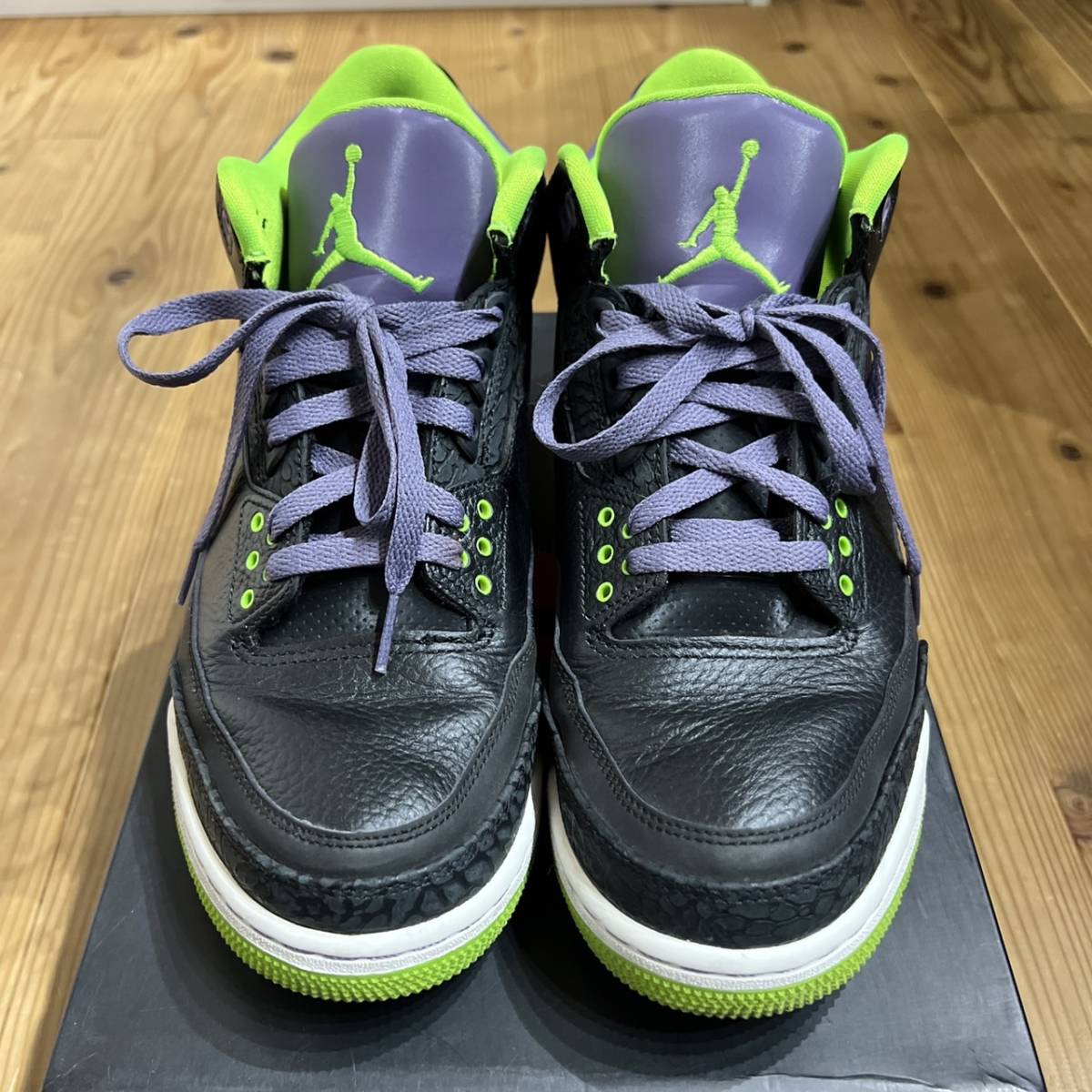 ナイキ　ジョーダン3　ジョーカー　28cm　NIKE AIR JORDAN3　Joker　ブラック　グリーン　パープル　US10　バットマン　DCコミックス