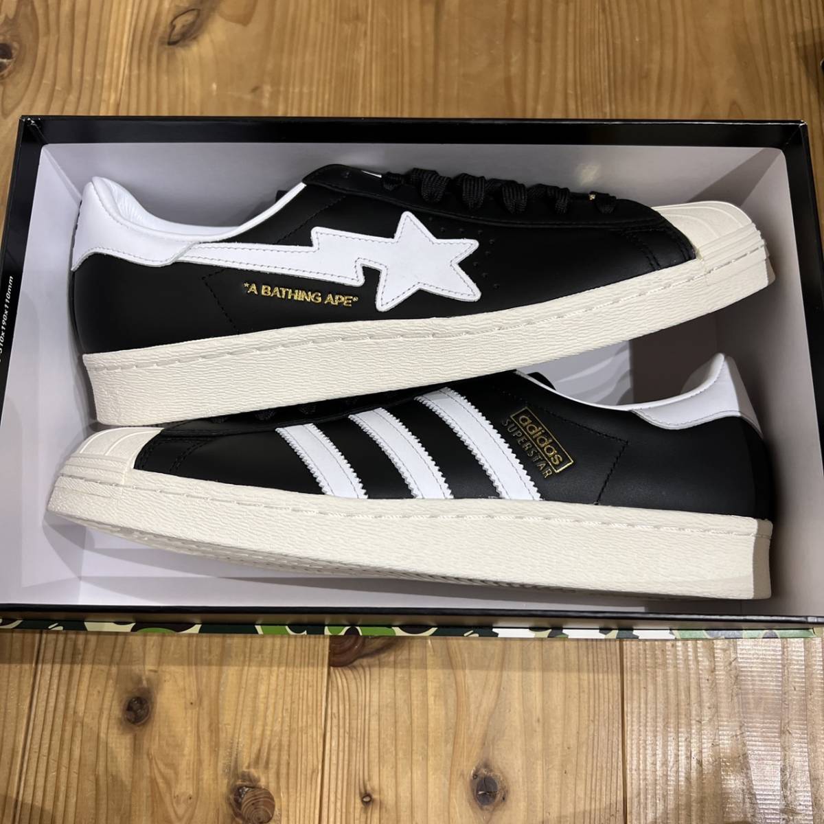 adidas originals × A BATHING APE アディダス アベイシングエイプ SUPER STAR 80s 28cm BAPE ブラック ホワイト スーパースター