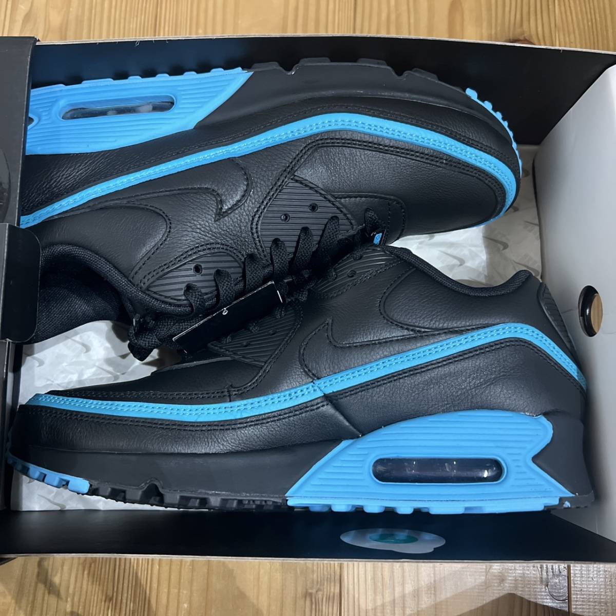 新品未使用 UNDEFEATED × Nike Air Max 90 Black/Blue アンディフィーテッド × ナイキ エアマックス90 ブラック/ブルー 28cm US10_画像1