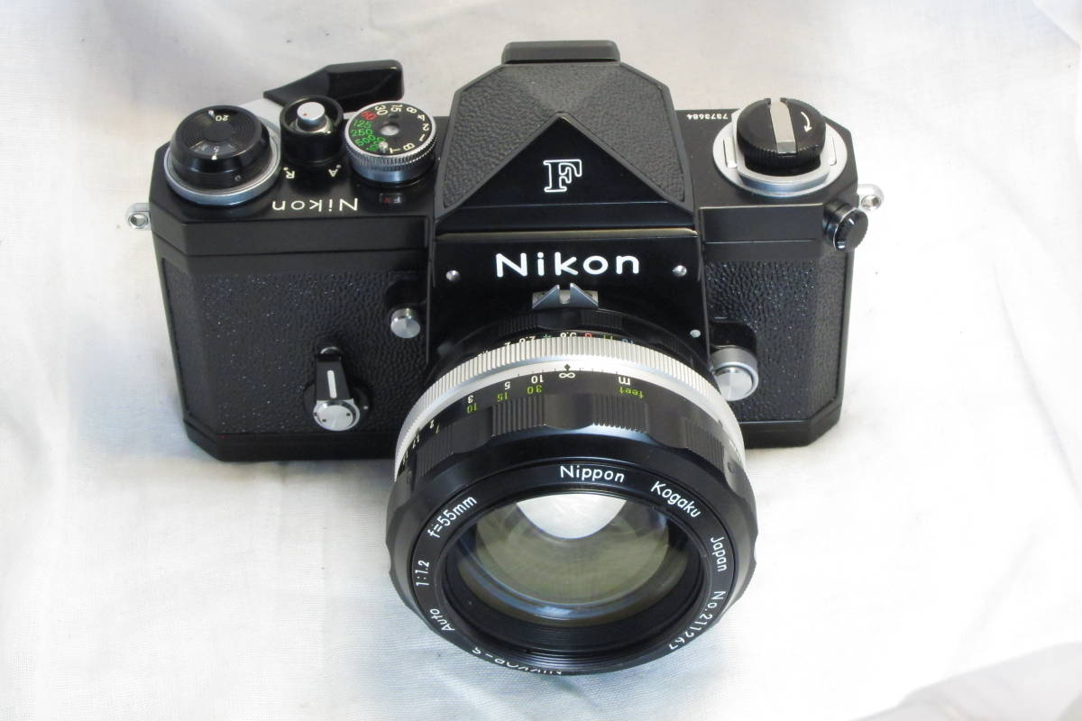 美品 Nikon F ブラックペンライト後期型 NIKKOR 1:1.2 f=55mm マニュアルニコン_画像1
