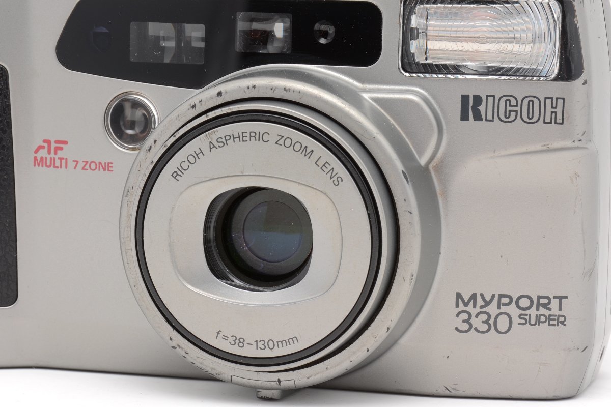 【並品】RICOH リコー Myport 330 SUPER シルバー レンズ リコーズーム 38-130mm F4.5-9.5 コンパクトフィルムカメラ #3797_画像4