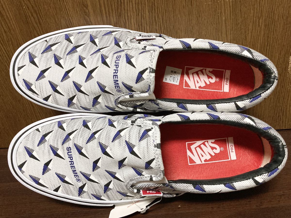 19SS VANS Slip-On Supreme Diamond Plate シュプリーム バンズ ダイヤモンド プレート スリッポン ホワイト グレー スケート US9の画像7