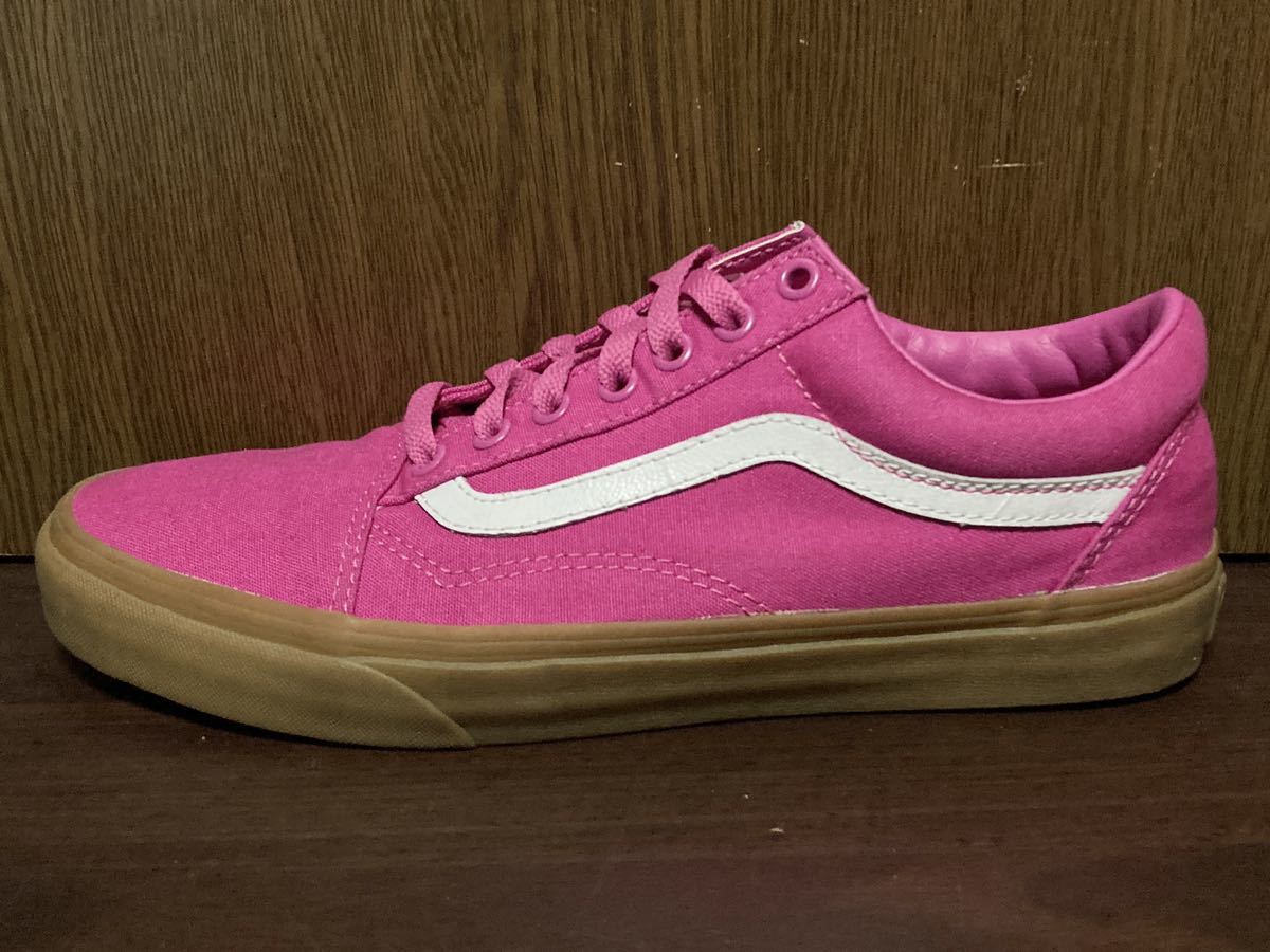 VANS OLD SKOOL SKATE ヴァンズ バンズ オールド スクール スケート スニーカー PINK ピンク キャンバス ガムソール US8.5_画像4