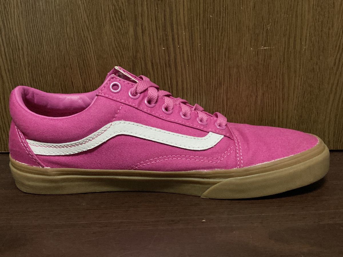 VANS OLD SKOOL SKATE ヴァンズ バンズ オールド スクール スケート スニーカー PINK ピンク キャンバス ガムソール US8.5_画像5