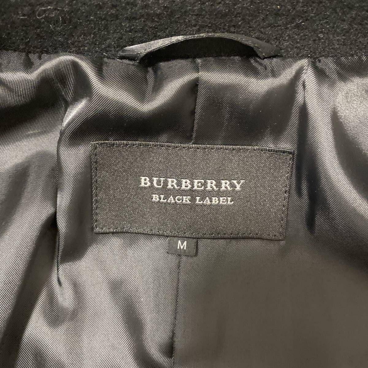 極美品 BURBERRY BLAGK LABEL バーバリーブラックレーベル ピーコート Pコート ジャケット ブラック　メンズ　サイズM_画像6