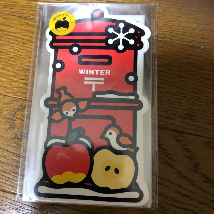 ポスト型はがき　冬　2012年　雪うさぎ　　非売品　WINTER　りんご　ご当地フォルム　ポストカード_画像1