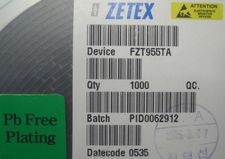 ZETEX/FZT955TA Diodes バイポーラトランジスタ（BJTドラム1000本巻き:未使用品R060125_画像5