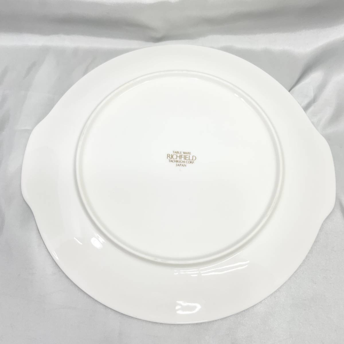 【未使用・保管品】たち吉 RICHFIELD ミューズオードブル皿 約28cm 桜 金縁 洋食器 花柄磁器 プレート 大皿 橘吉 (C980)_画像4