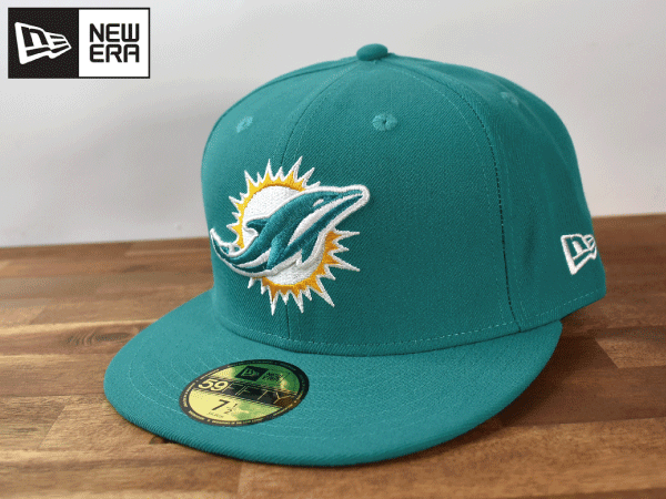 ★未使用品★NEW ERA ニューエラ × MIAMI DOLPHINS ドルフィンズ NFL 59 FIFTY【7-1/2 - 59.6cm】 キャップ 帽子 H238_画像1