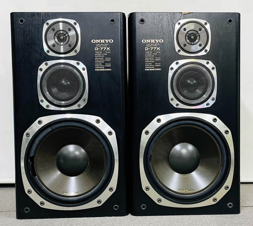 名機 ONKYO D-77X 3Way スピーカー ペア オンキョー【音出し出力動作確認済み 札幌発 170サイズ×２個口発送 引取歓迎】_画像2