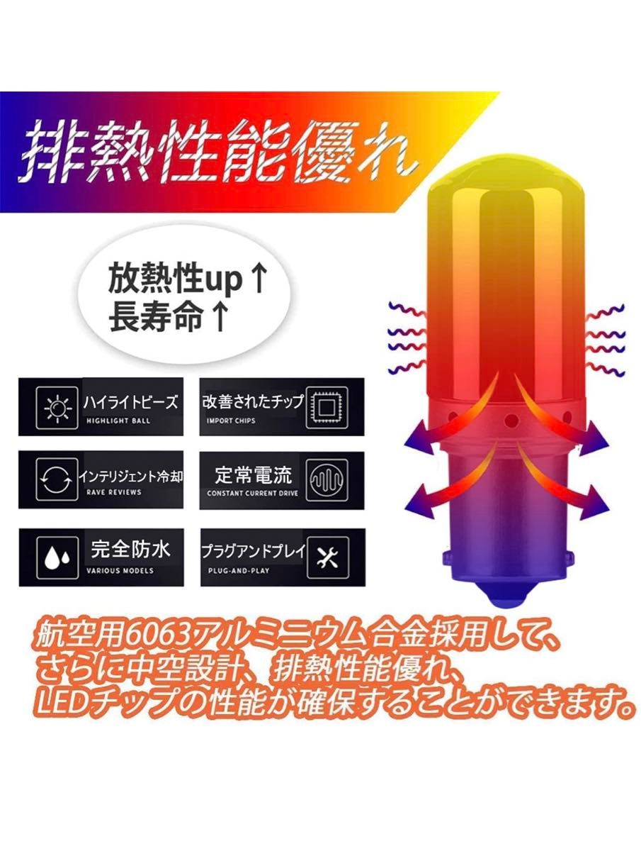 最強爆光T20ピンチ部違い/S25ピン角違い150度LEDステルスバルブ アンバー抵抗内蔵12v 高輝度144連☆3000ルーメン