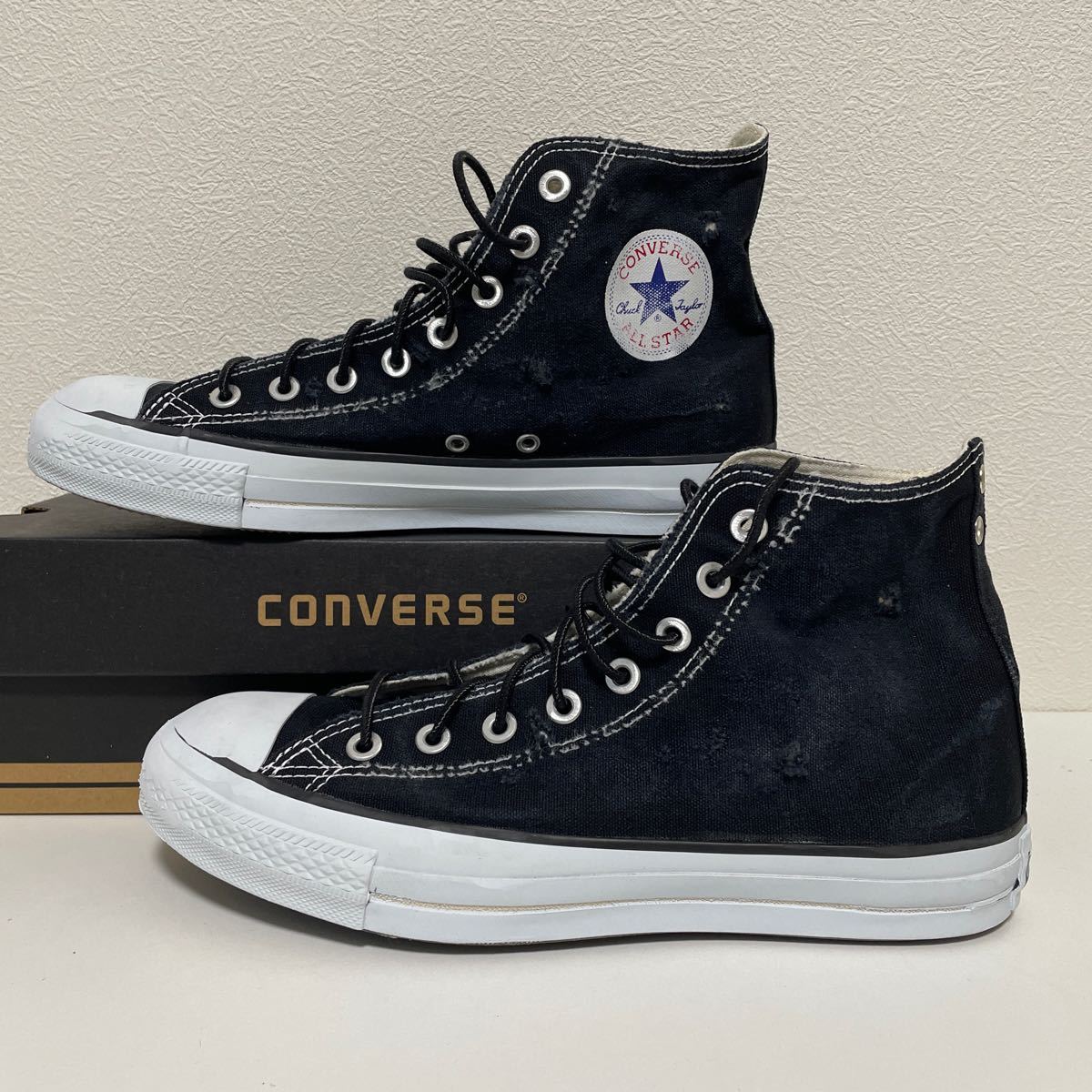 Converse 27.5cm M9160 ALL STAR ハイカット スニーカー ブラック 黒 HI ハイコンバース オールスター カジュアル 箱付き_画像3