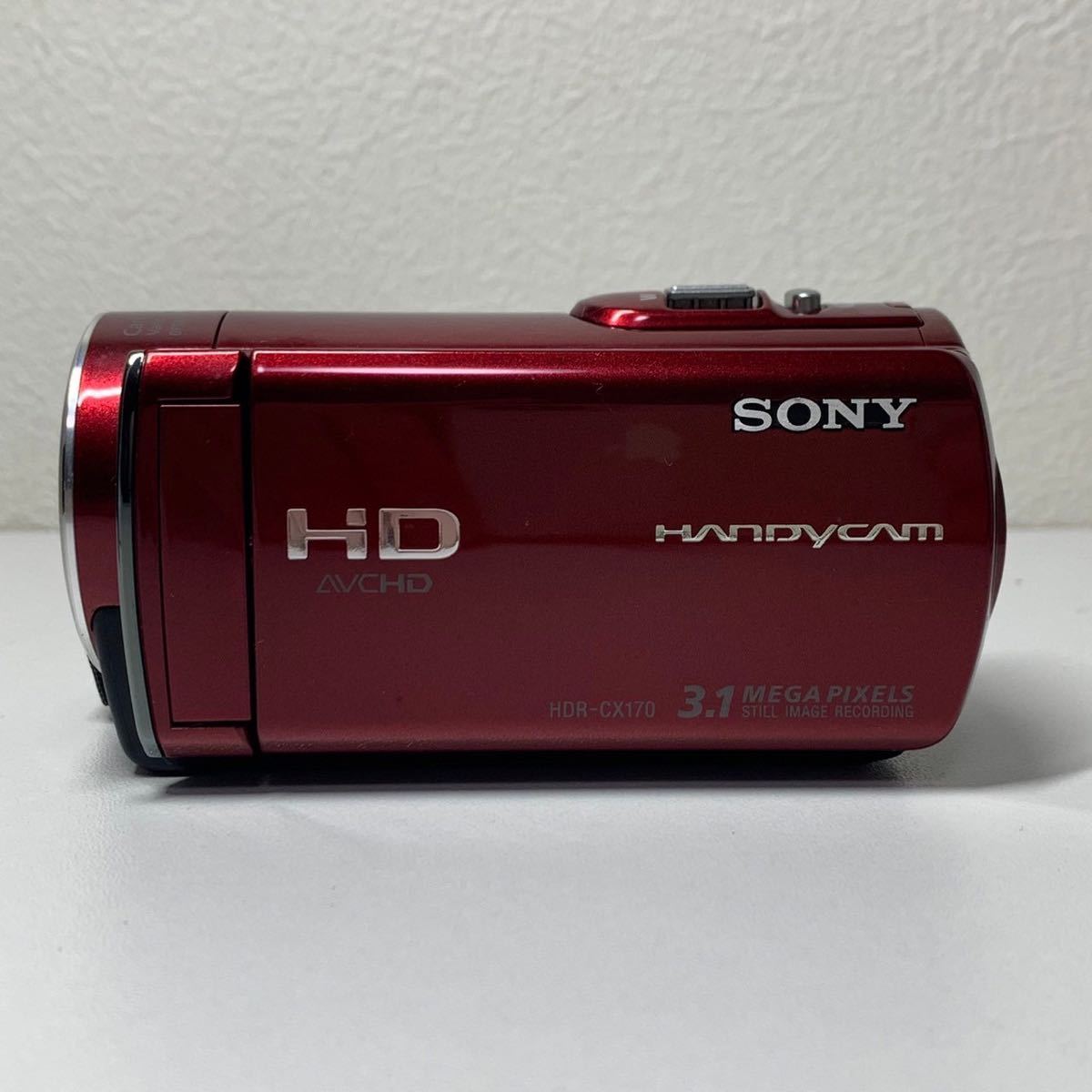 SONY HDR-CX170 小型 デジタル ビデオ カメラ レッド バッテリー チャージャー バッグ 付き ハンディ デジカメ HD レコーダー 赤 ソニー_画像2