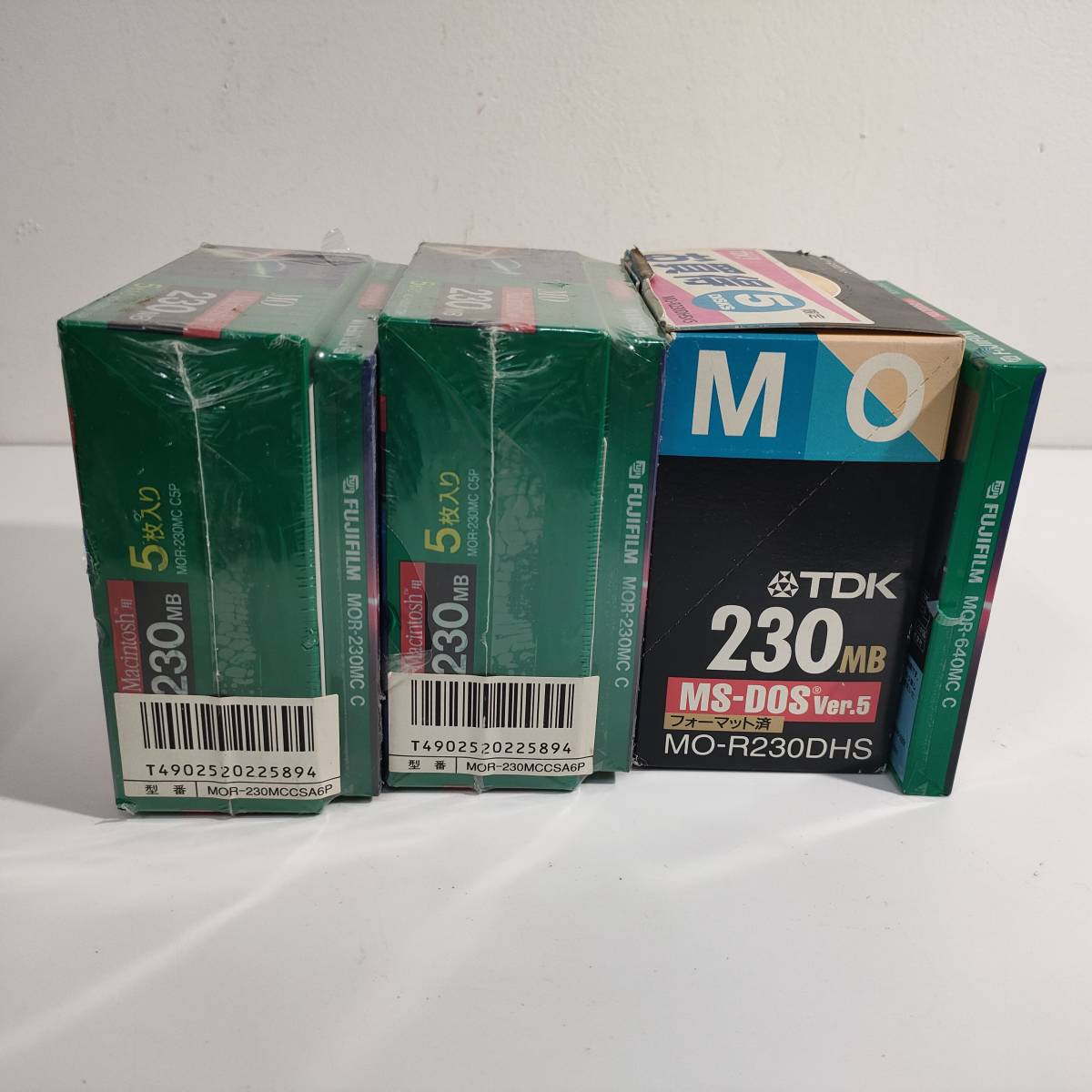 135[ не использовался товар ] дискета FUJIFILM Macintosh для 230MB MO 13 листов + TDK 230MB MS-DOS ver.5 MO-R230DHS 5pack продажа комплектом 