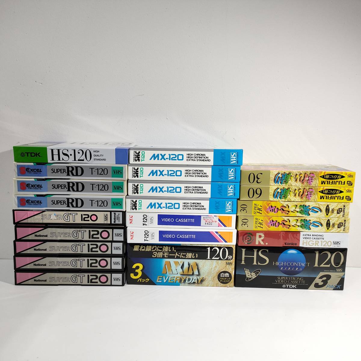 167【未使用品】VHS ビデオテープまとめ売り national super GT120/TDK 