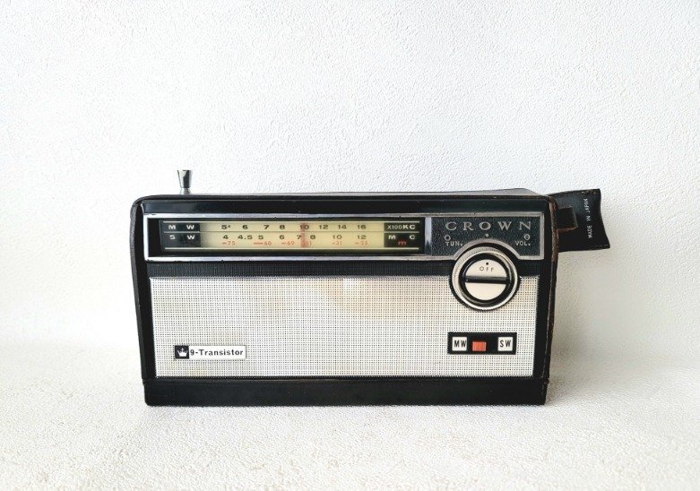 ◆希少◆ CROWN クラウン ラジオ 昭和レトロ TR-920 トランジスターラジオ ヴィンテージ アンティーク コレクション 当時物 1970年製_画像3