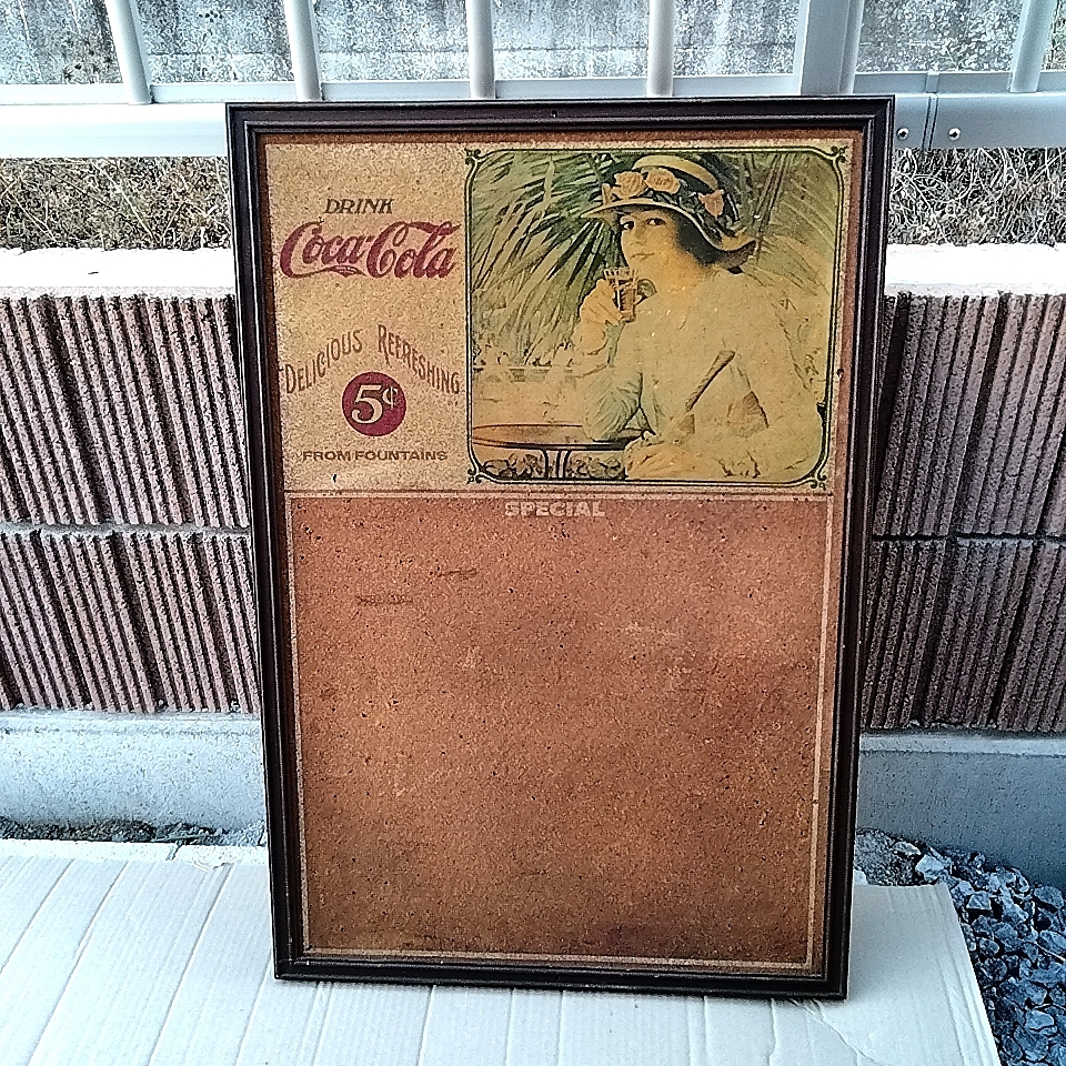 Ｓ2312259 希少 コカ・コーラ アンティーク コカコーラ CocaCola コルク ボード ヴィンテージ 昭和レトロ 当時もの Coca-Colaの画像1