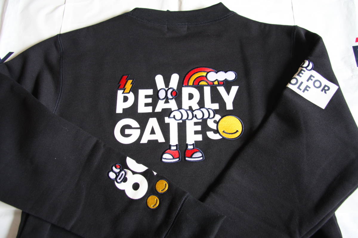 ★正規品★パーリーゲイツ PEARLY GATES★大人気 どうしちゃった PG 裏毛スウェットプルオーバー★裏起毛★日本製★ネイビー★４(M)_画像1