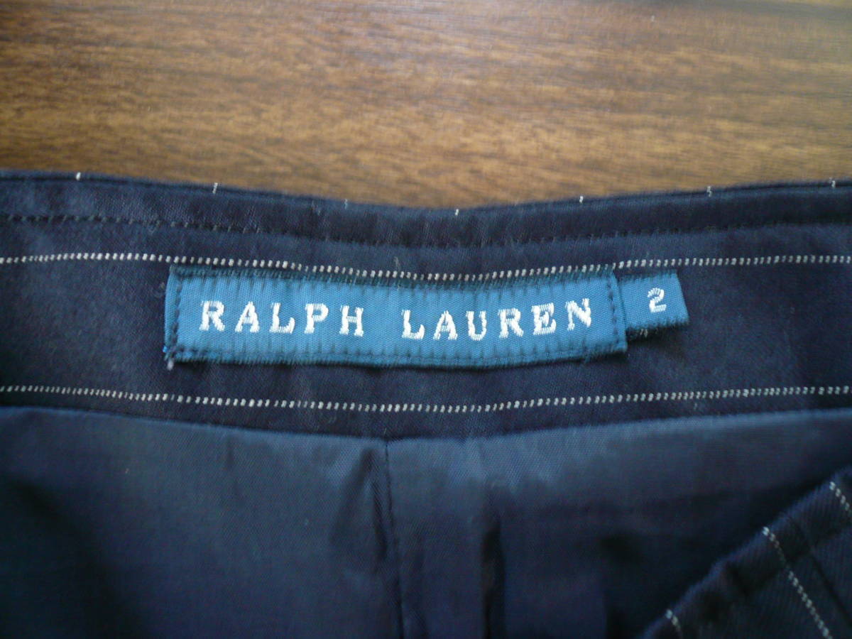 ♪　ラルフローレン 正規店舗購入【Ralph Lauren 】ストライプ・スカートサイズ②　日本製　♪_画像2