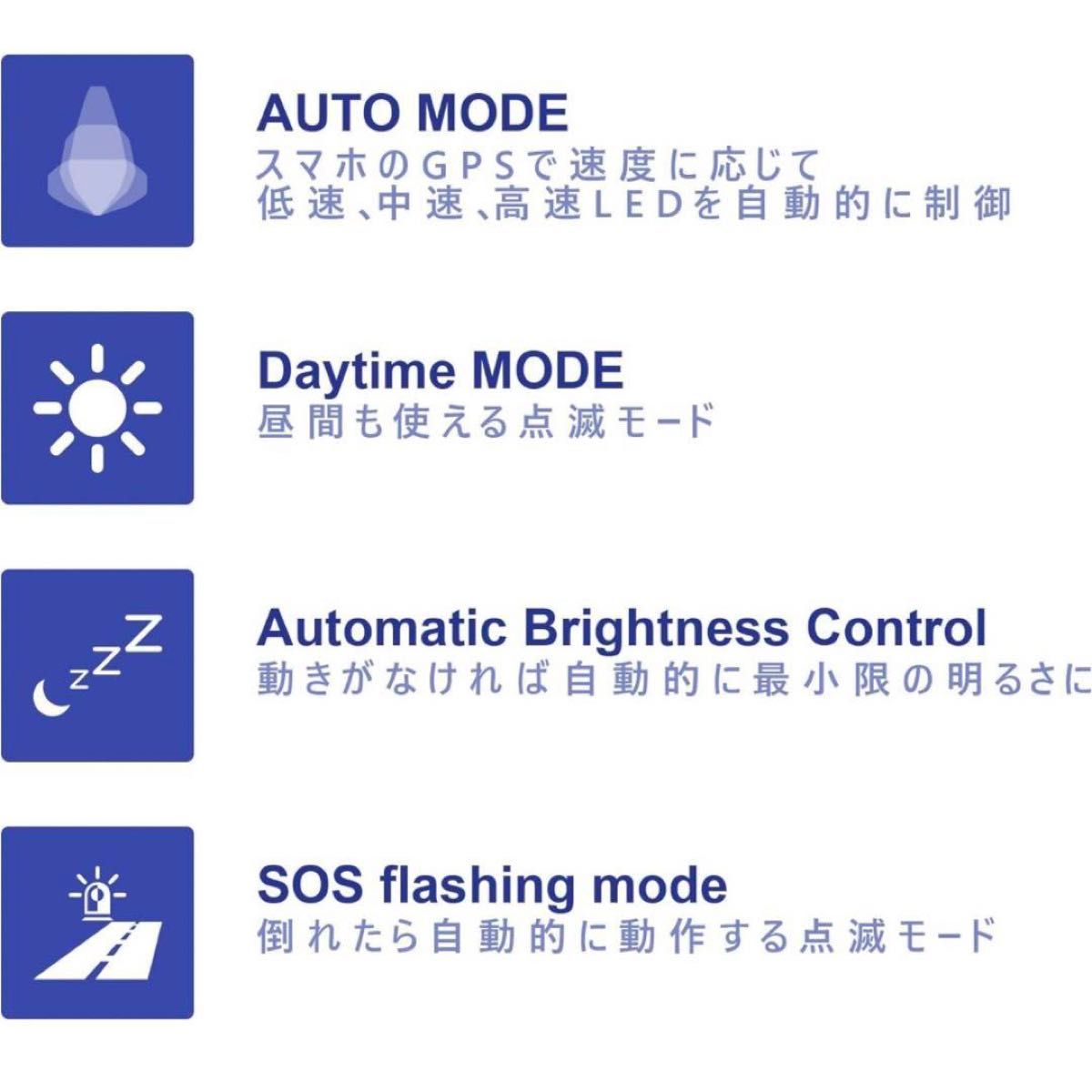 アンモナイト 車速反応式自転車用オートヘッドライト スマートフォン連動 GPS デイライト